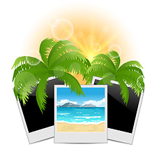 Image showing Summertime background with set photo frames