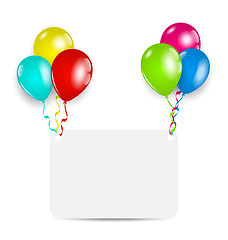 Image showing Greeting card with colorful balloons