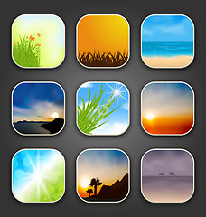 Image showing Natural landscapes for the app icons
