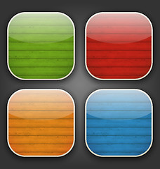 Image showing Backgrounds with colorful wooden texture for the app icons