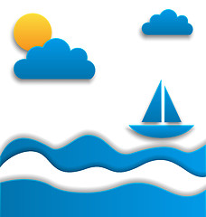 Image showing Summertime background, paper cut style