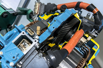 Image showing Opened switch gear of a car