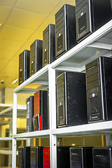 Image showing Modern computer cases in a data center