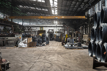 Image showing Large industrial interior with aluminium coils