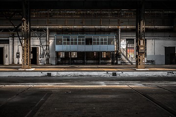 Image showing Industrial interior of an old factory