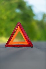 Image showing Red triangle of a car