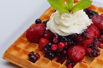 Image showing fruit wafel