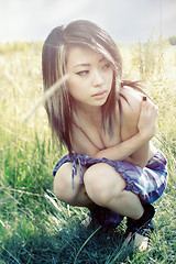 Image showing Sad Asian girl