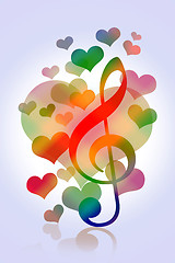 Image showing Love hearts music