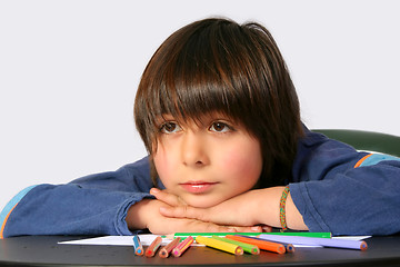 Image showing Boy painting