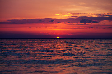 Image showing Beautiful sunset on lake