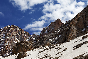 Image showing Rocks with snow at nice day