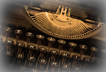 Image showing Close up of a dirty vintage typewriter