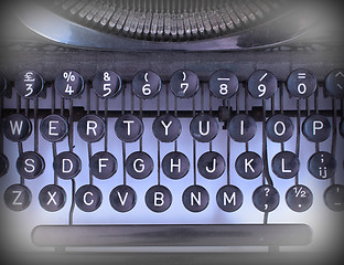 Image showing Close up of a dirty vintage typewriter