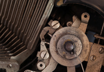 Image showing Close up of a dirty vintage typewriter