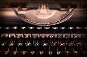 Image showing Close up of a dirty vintage typewriter