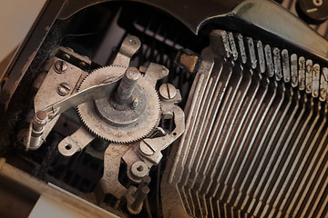 Image showing Close up of a dirty vintage typewriter