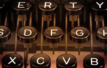 Image showing Close up of a dirty vintage typewriter