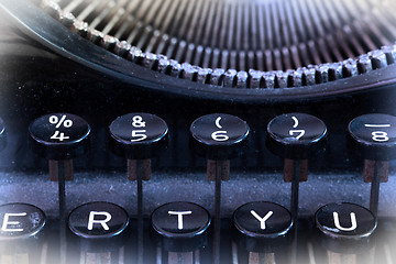 Image showing Close up of a dirty vintage typewriter