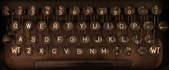 Image showing Close up of a dirty vintage typewriter