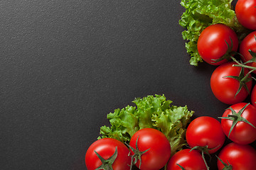 Image showing red tomatoes with green salad