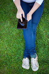 Image showing Woman using digital tablet PC