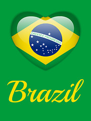 Image showing Brazil 2014 Heart with Brazilian Flag