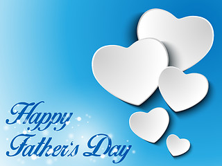 Image showing Happy Fathers Day Blue Heart Background