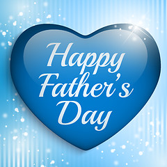 Image showing Happy Fathers Day Blue Heart Background