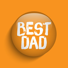 Image showing Happy Fathers Day Orange Icon Button