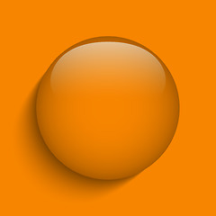 Image showing Orange Glass Circle Button on Orange Background