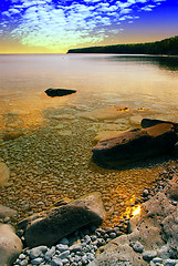 Image showing Lake sunset