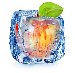 Image showing Frozen red apple