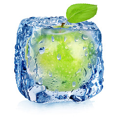 Image showing Frozen green apple