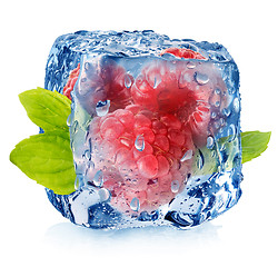 Image showing Frozen raspberries