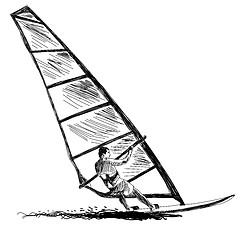 Image showing Windsurfing sketch