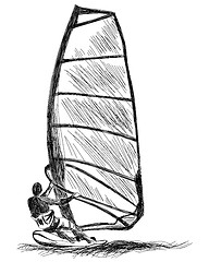 Image showing Windsurfing sketch