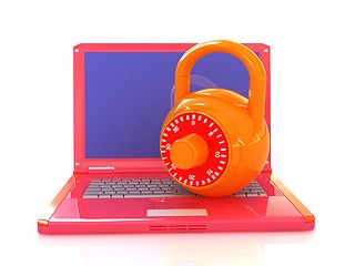 Image showing Laptop with lock