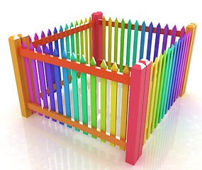 Image showing Colorfull glossy fence 