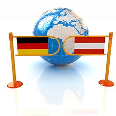 Image showing Three-dimensional image of the turnstile and flags of Germany an