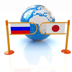 Image showing Three-dimensional image of the turnstile and flags of Japanese a