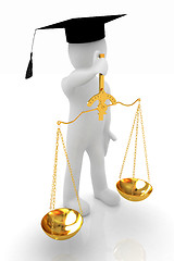 Image showing 3d man - magistrate with gold scales