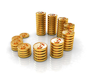 Image showing Gold dollar coin stack