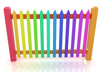 Image showing Colorfull glossy fence 