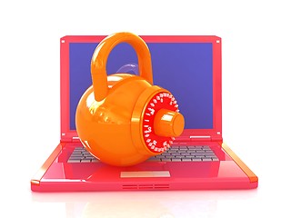 Image showing Laptop with lock