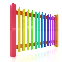 Image showing Colorfull glossy fence 