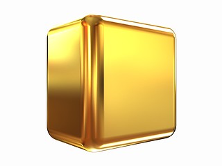 Image showing 3d abstract gold cubs 