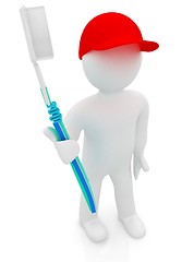 Image showing 3d man with toothbrush