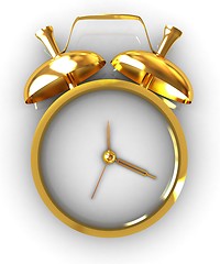 Image showing 3D illustration of gold alarm clock icon