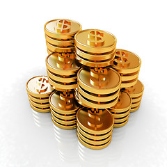 Image showing Gold dollar coin stack